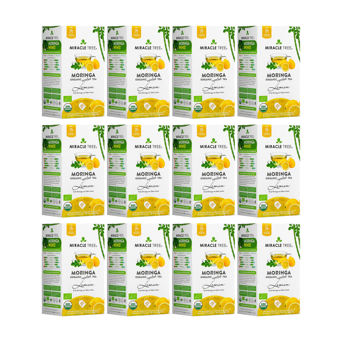 Organic Moringa Tea - Lemon - Caffeine-Free Herbal Tea