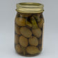 Gherkin Stuffed Olives | Briny Snack Board Favorite | 16 oz