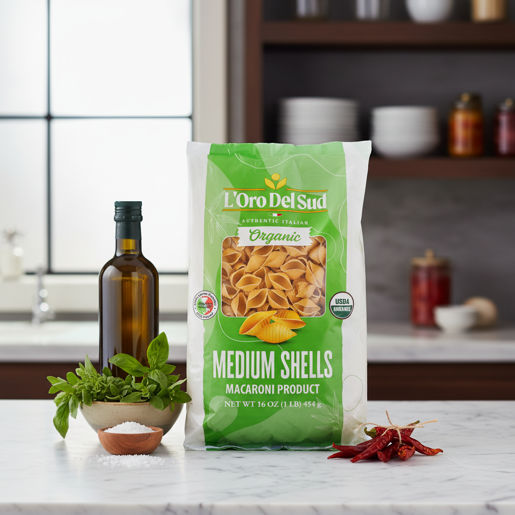 L'Oro Del Sud, Organic Medium Shells Pasta, 20 Pack x 1 lb