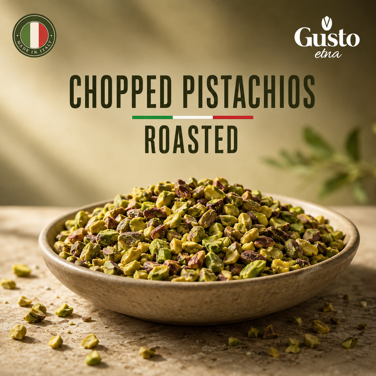 Gusto Etna Roasted Chopped Pistachios – 1kg / 2.2 lb Bulk