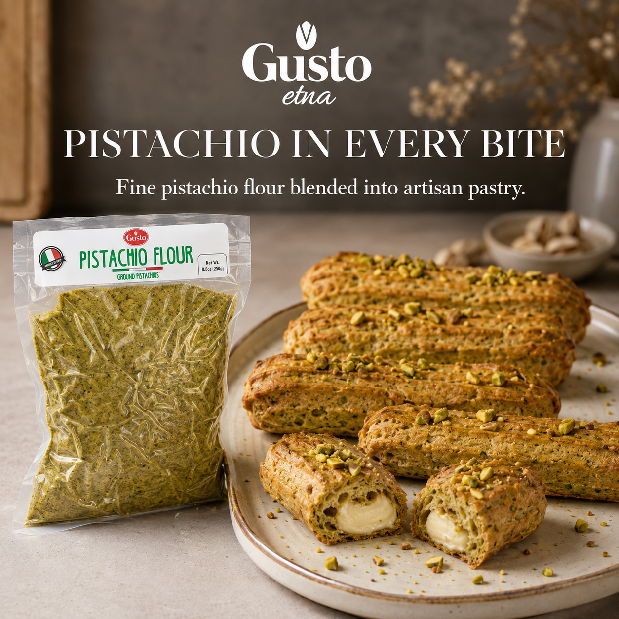 Gusto Etna Sicilian Pistachio Flour – 250g / 8.8 oz