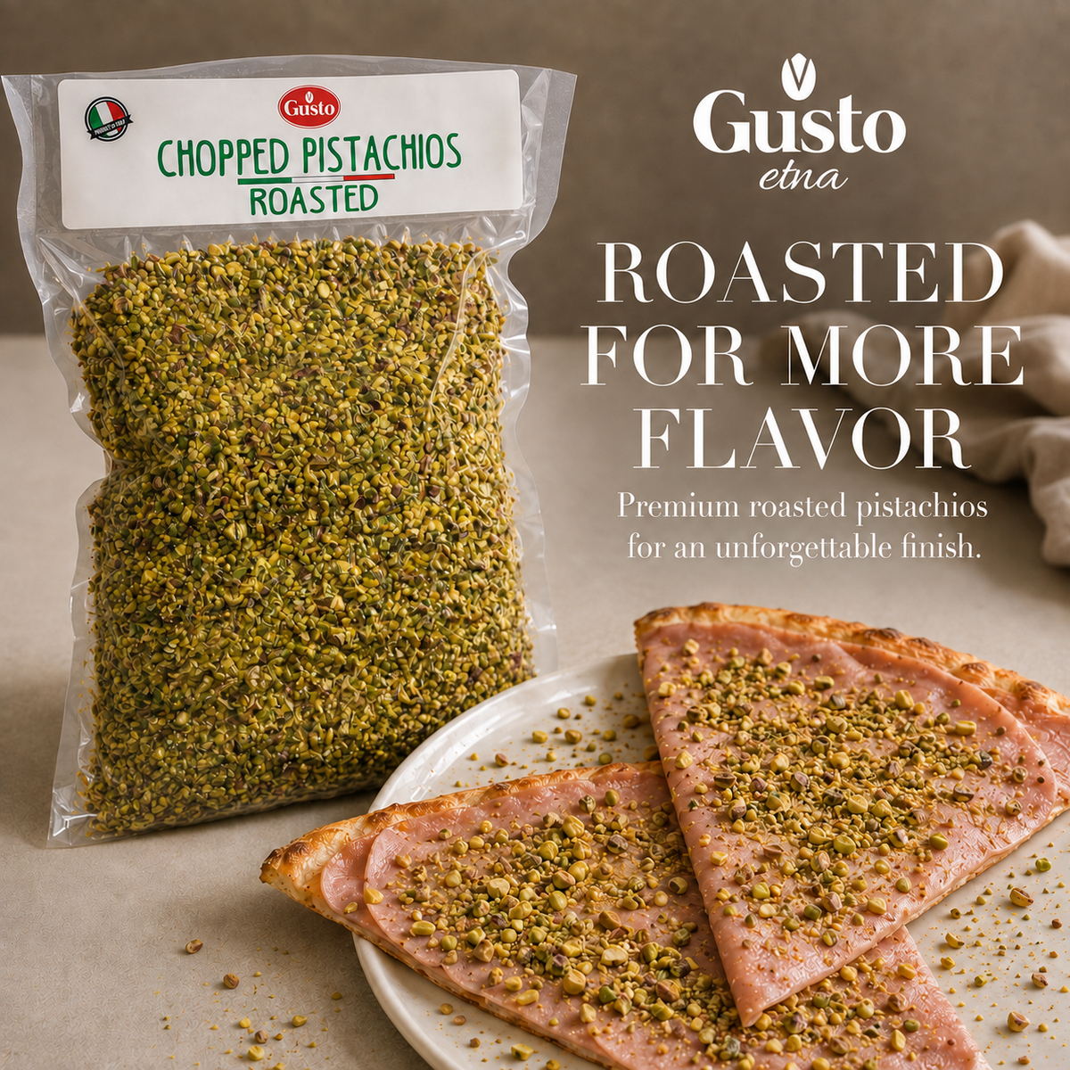 Gusto Etna Roasted Chopped Pistachios – 1kg / 2.2 lb Bulk