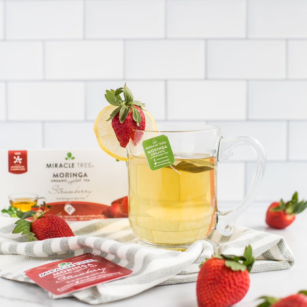 Organic Moringa Tea - Strawberry - Caffeine-Free Herbal Tea