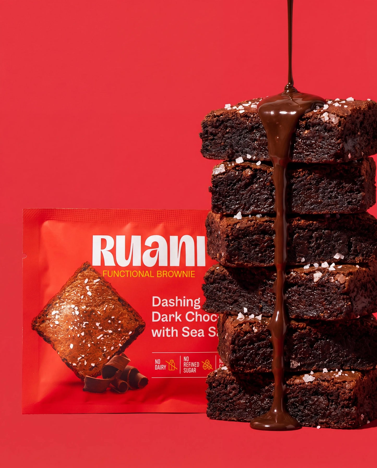 6 pack Dashing Dark Chocolate Brownie with sea salt