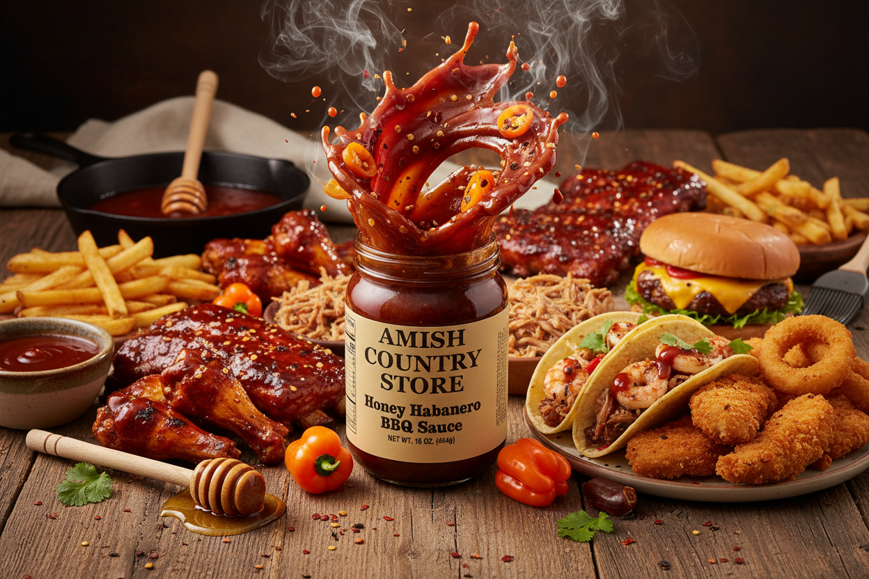 Honey Habanero BBQ Sauce | Sweet Heat Barbecue Sauce | 16 oz