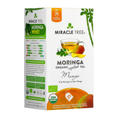 Organic Moringa Tea - Mango - Caffeine-Free Herbal Tea