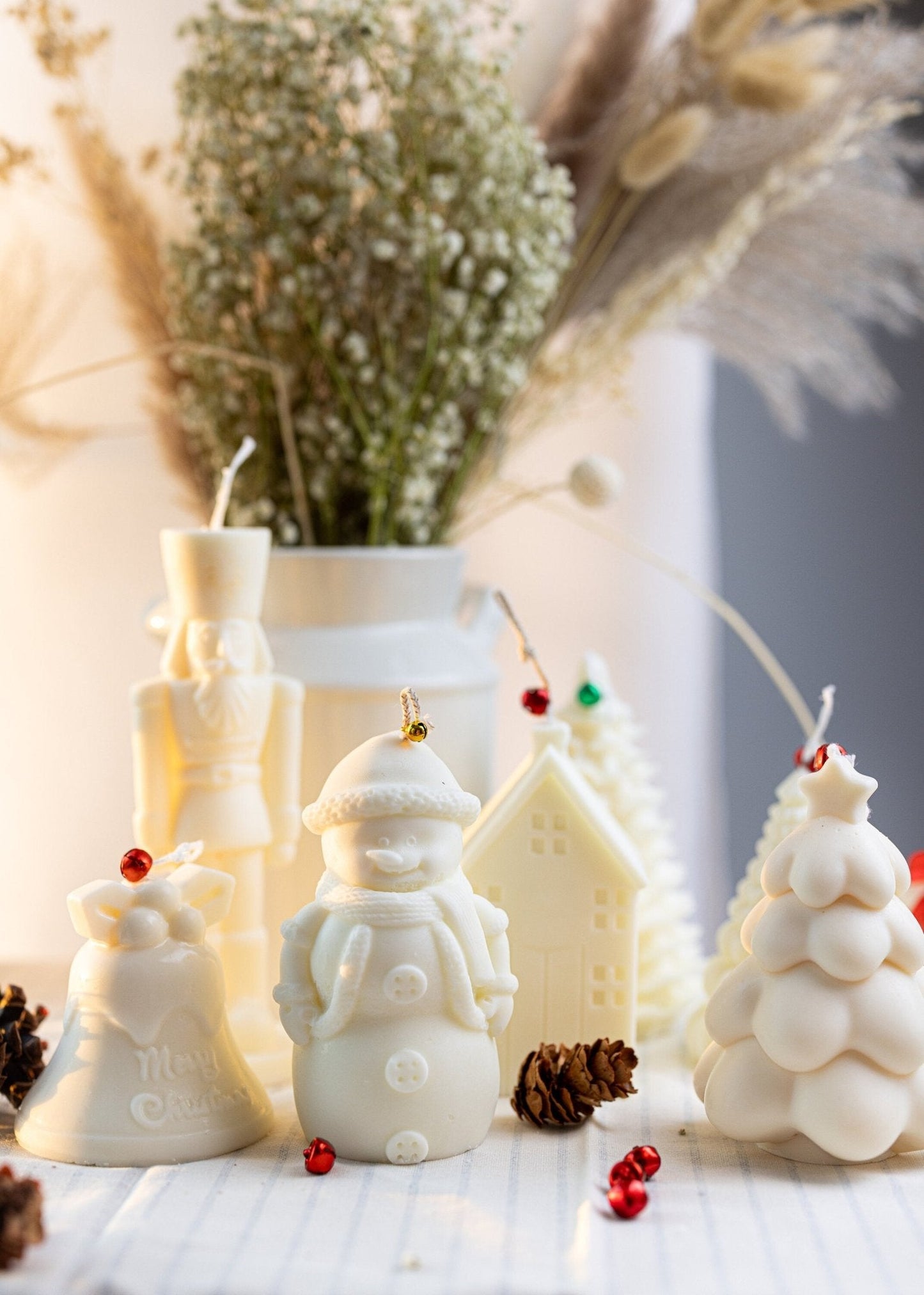 Festive Holiday Candle Set: Christmas Tree, Snowman, Nutcracker & More
