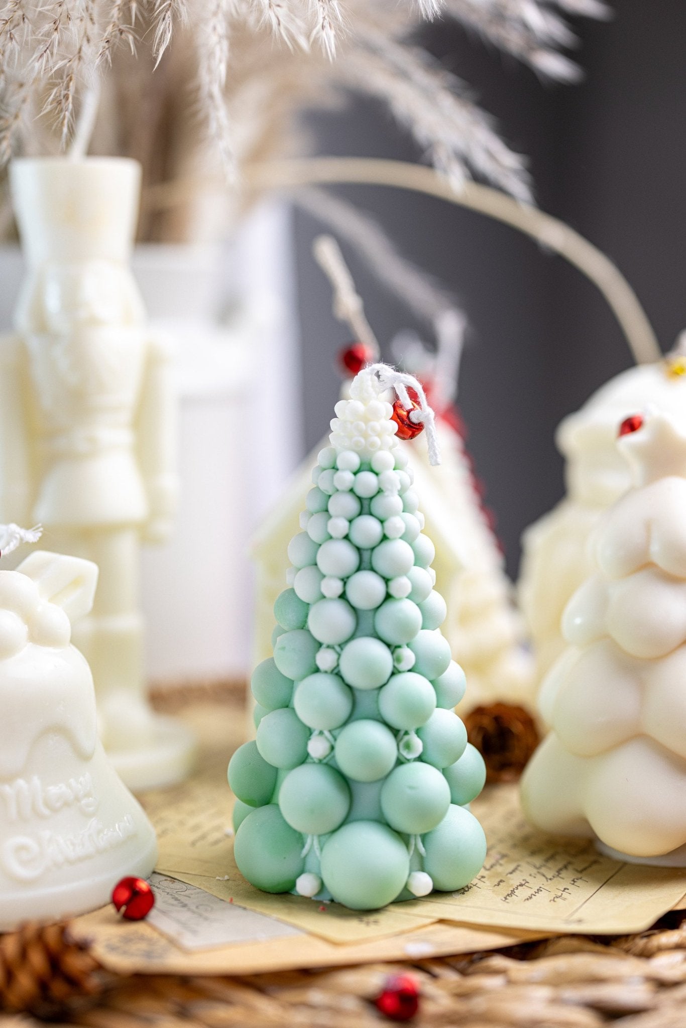 Handmade Bubble Christmas Tree Soy Candle - Festive Home Decor & Gift