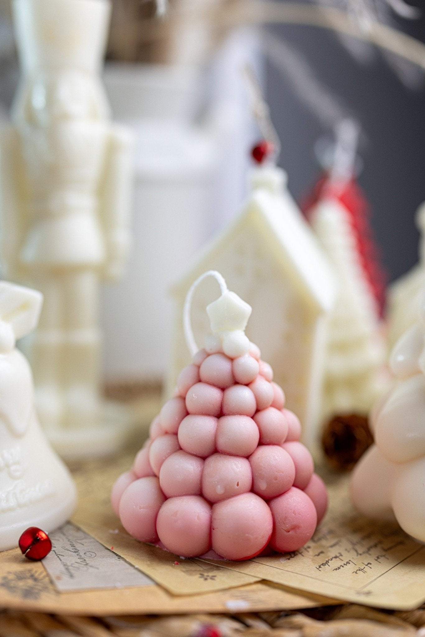 Large Bubble Christmas Tree Candle – Handmade Soy Wax Holiday Candle for Christmas Decor & Gifts