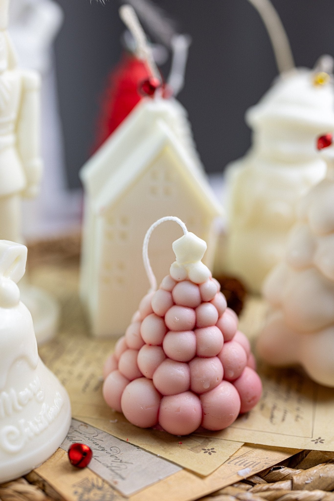 Large Bubble Christmas Tree Candle – Handmade Soy Wax Holiday Candle for Christmas Decor & Gifts