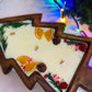 Large Christmas Tree Wooden Dough Bowl Scented Candle – Handcrafted Soy Wax Holiday Decor & Gift