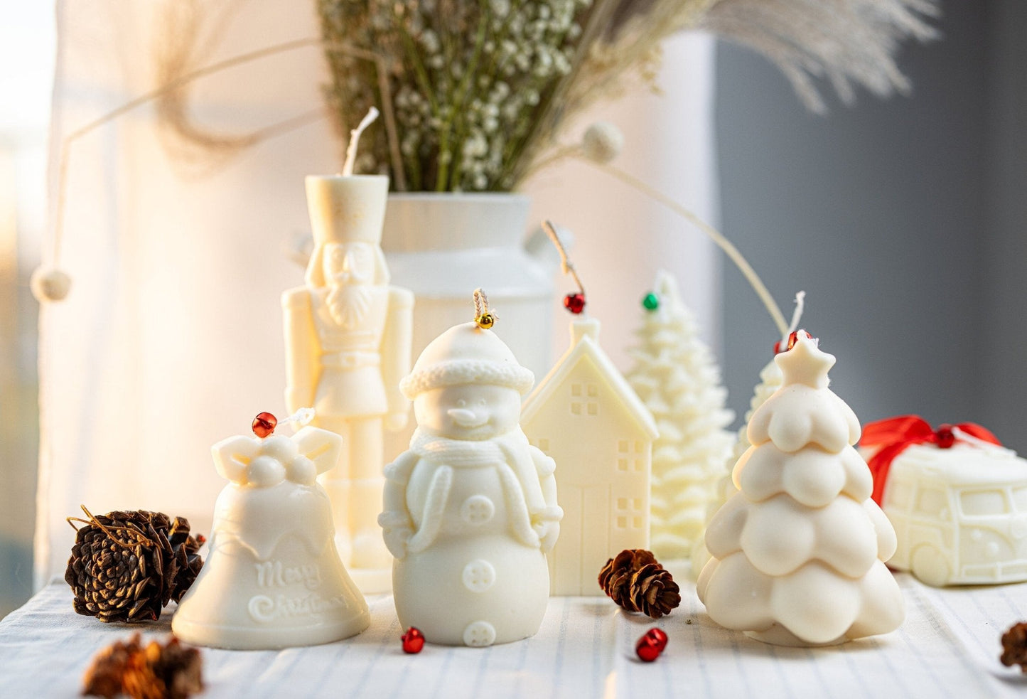 Festive Holiday Candle Set: Christmas Tree, Snowman, Nutcracker & More
