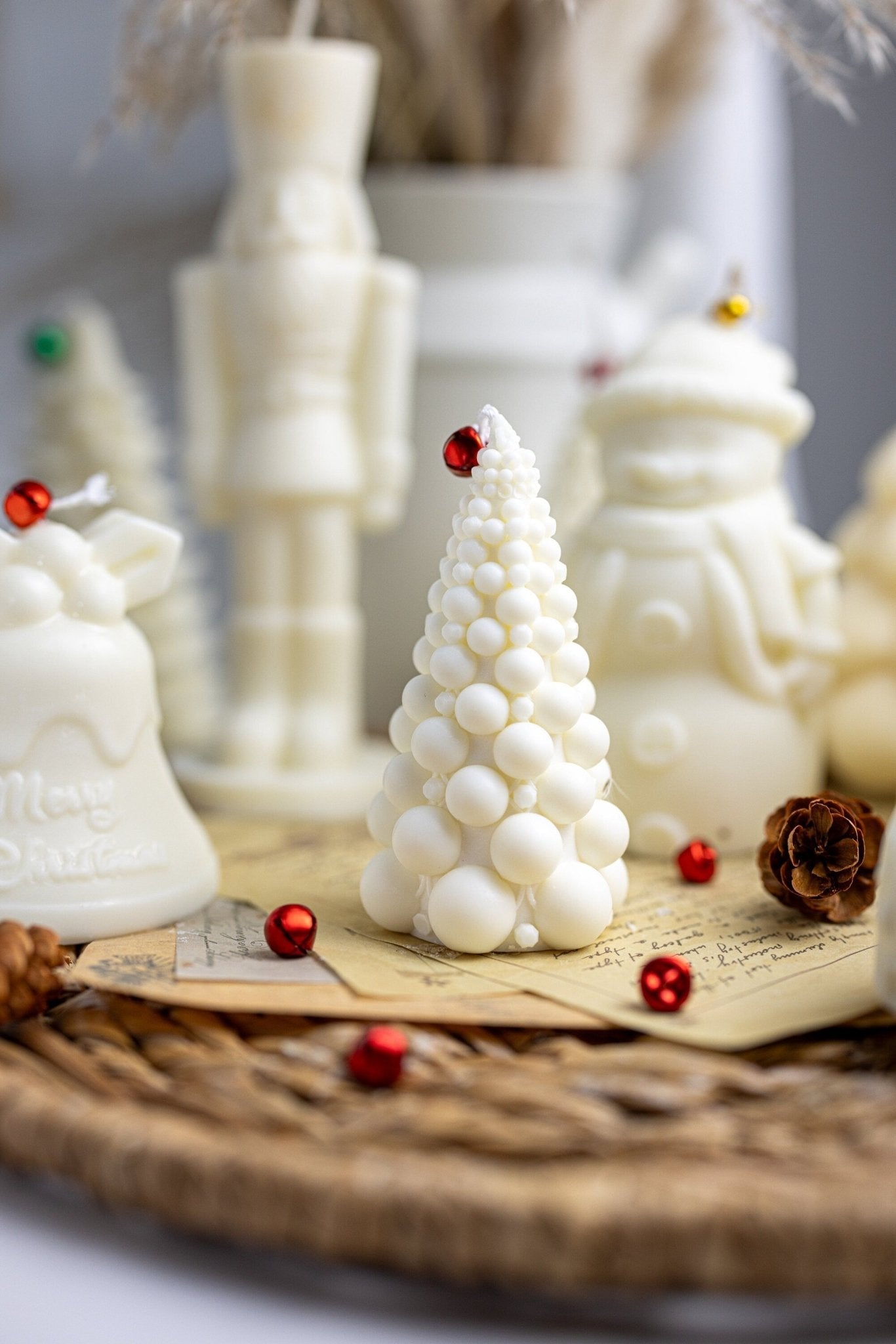 Handmade Bubble Christmas Tree Soy Candle - Festive Home Decor & Gift