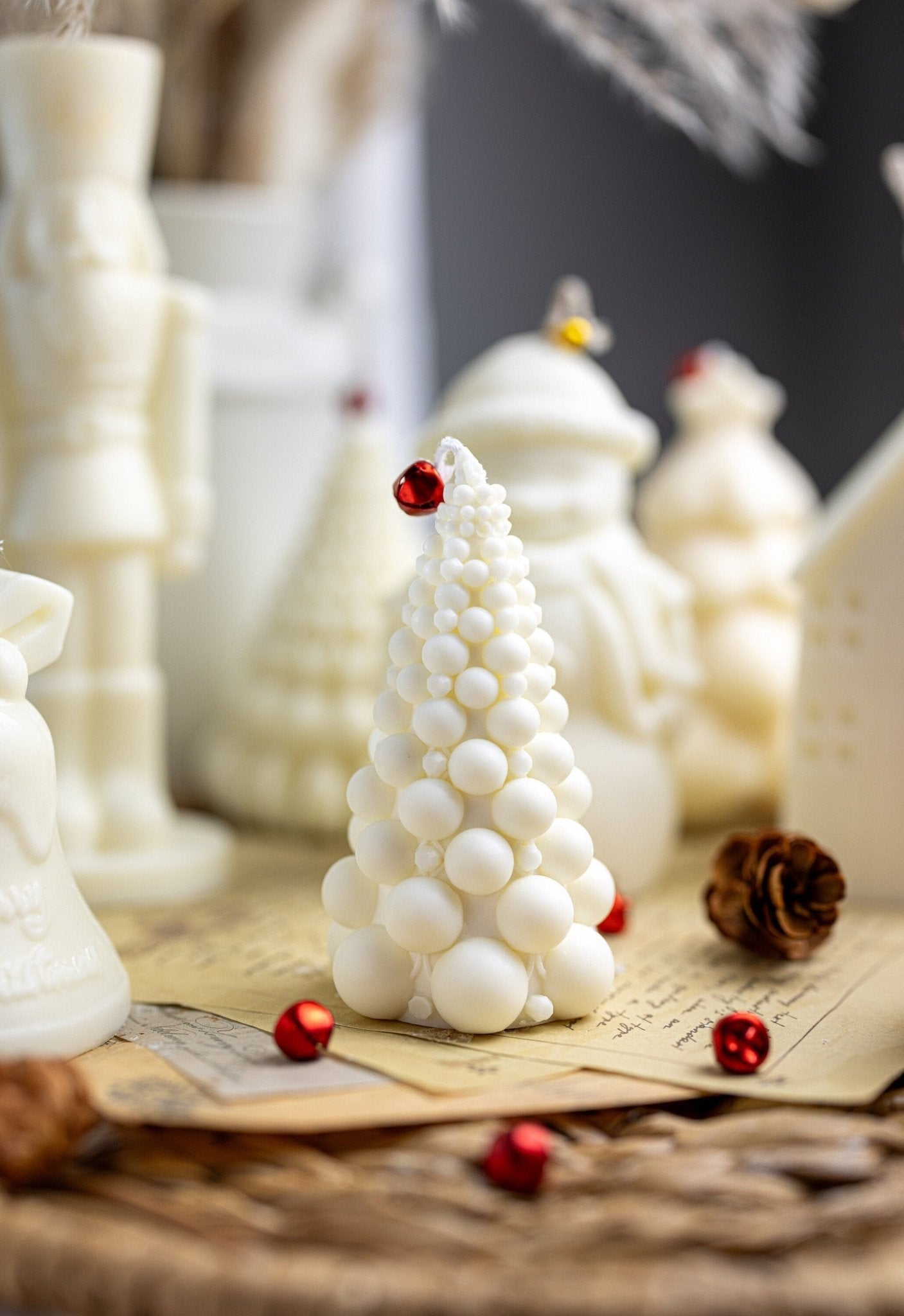 Handmade Bubble Christmas Tree Soy Candle - Festive Home Decor & Gift