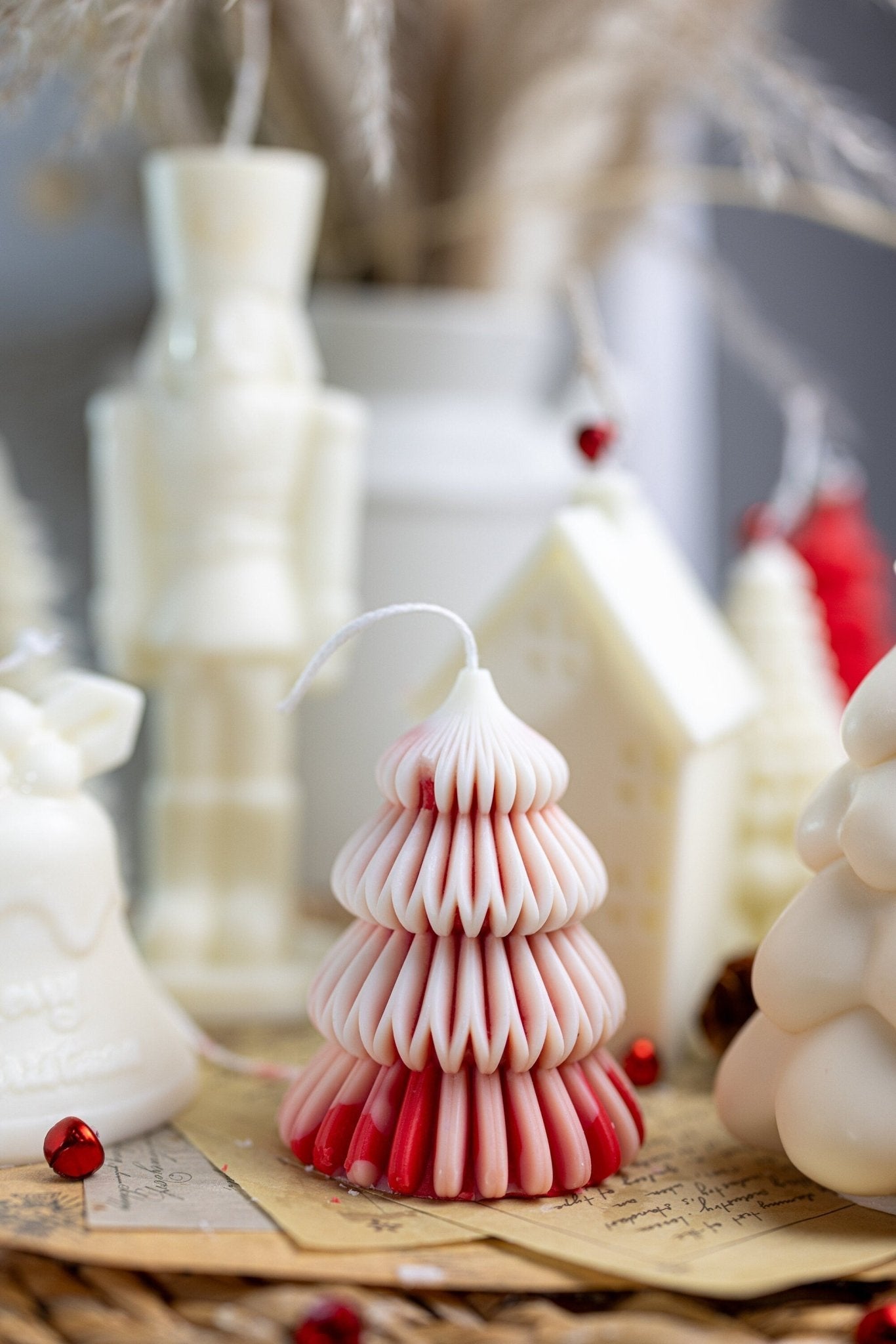 Christmas Tree Layered Candles – Handmade Modern Soy Wax Candles for Fun Holiday Decor & Gifts