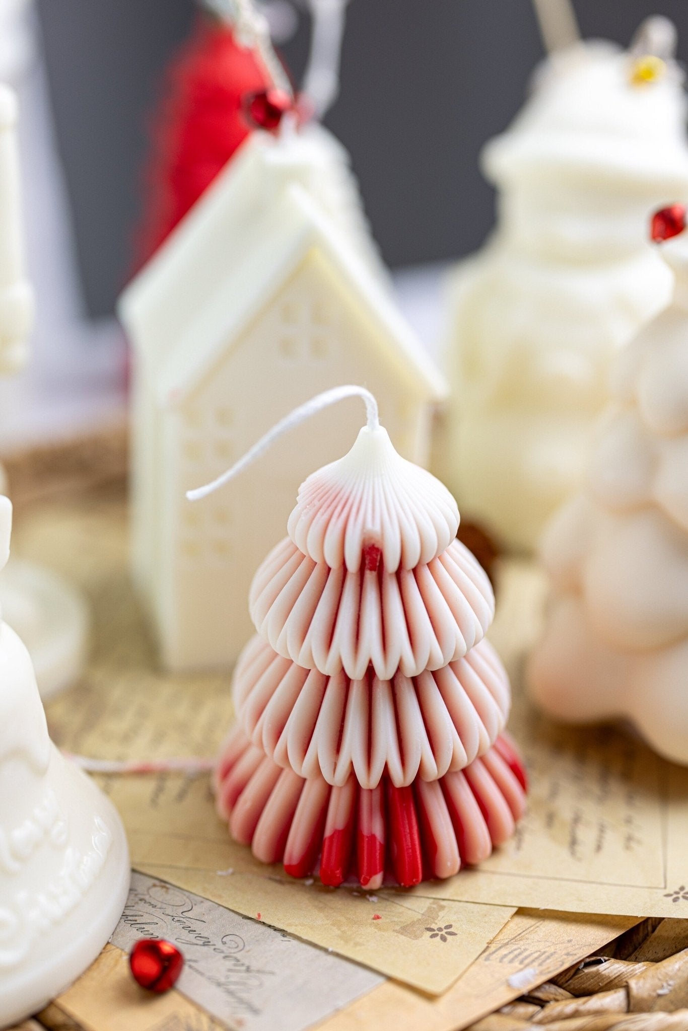 Christmas Tree Layered Candles – Handmade Modern Soy Wax Candles for Fun Holiday Decor & Gifts