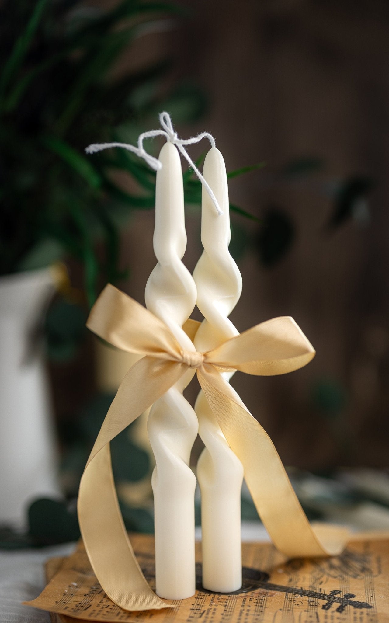 Twisted Spiral Taper Candle – Wedding, Dinner Table, Soy Wax Candle, Any Color