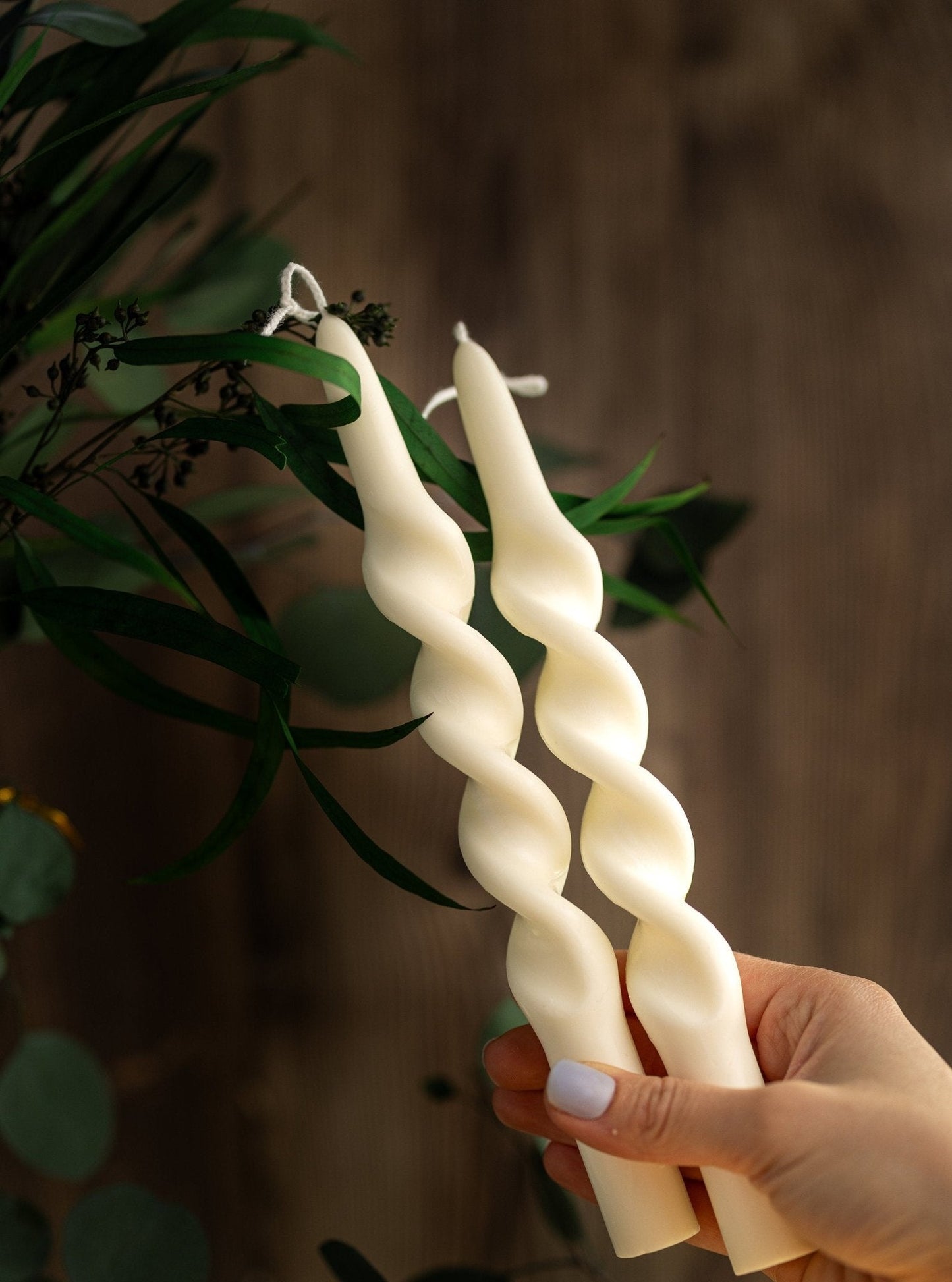 Twisted Spiral Taper Candle – Wedding, Dinner Table, Soy Wax Candle, Any Color