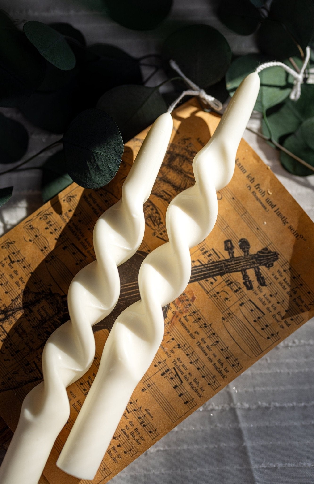 Twisted Spiral Taper Candle – Wedding, Dinner Table, Soy Wax Candle, Any Color