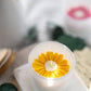 Daisy flower candle, Soy candle, flower candle favor,White Jars Candle