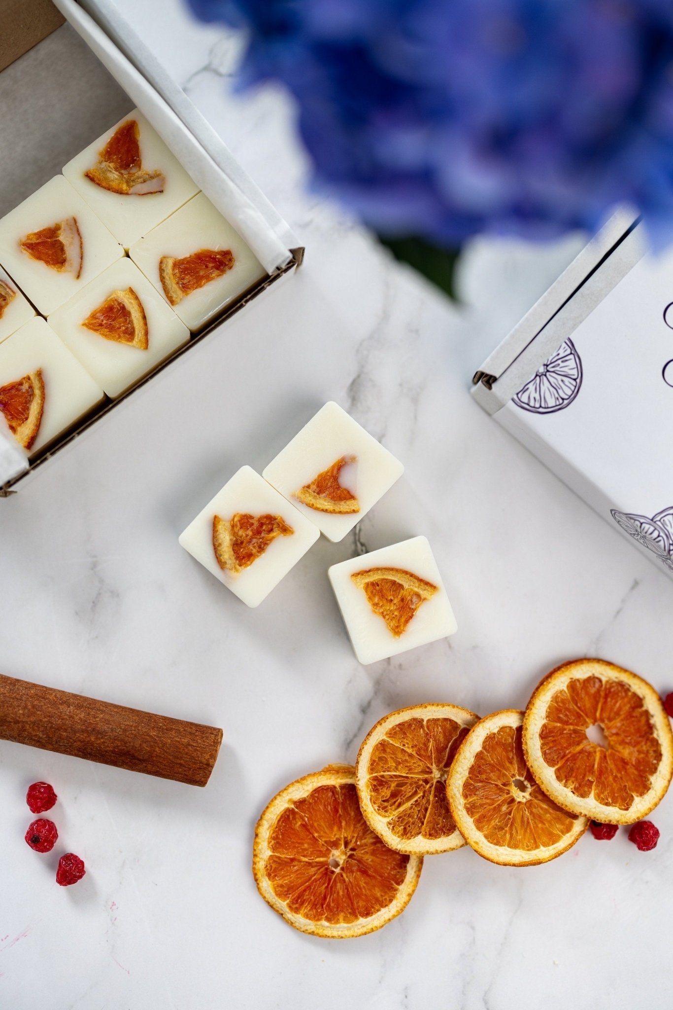 Orange & Cranberry Wax Melts – Highly Scented Soy Wax Cubes, 100% Natural, Long-Lasting Fragrance