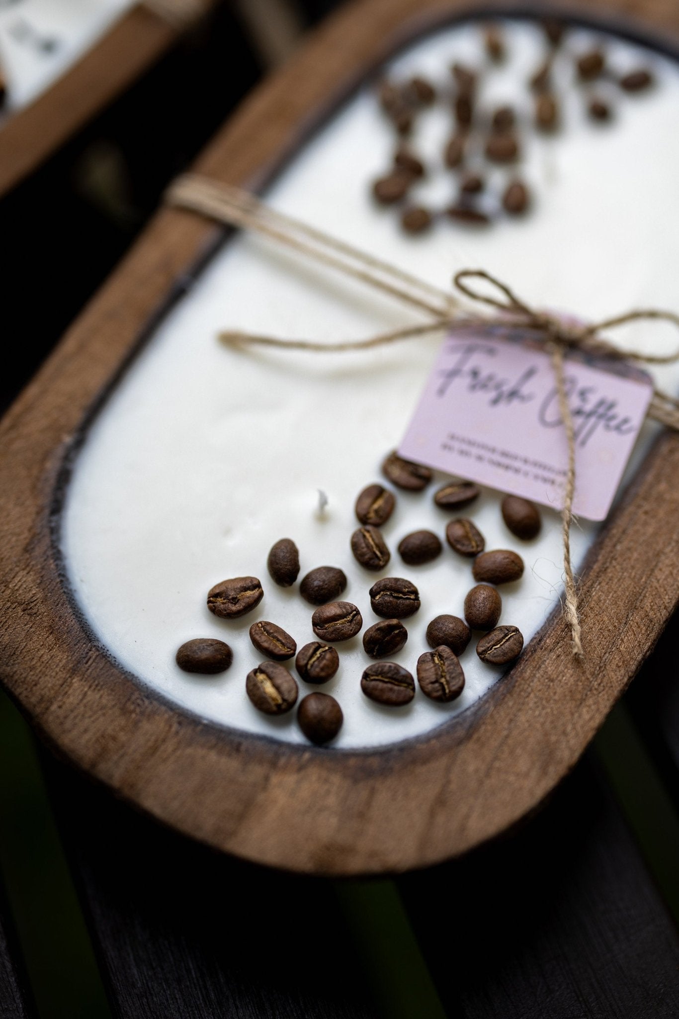 Coffee Lover Gift - Handcrafted Coffee Scented Candle with Real Beans - Farmhouse Decor