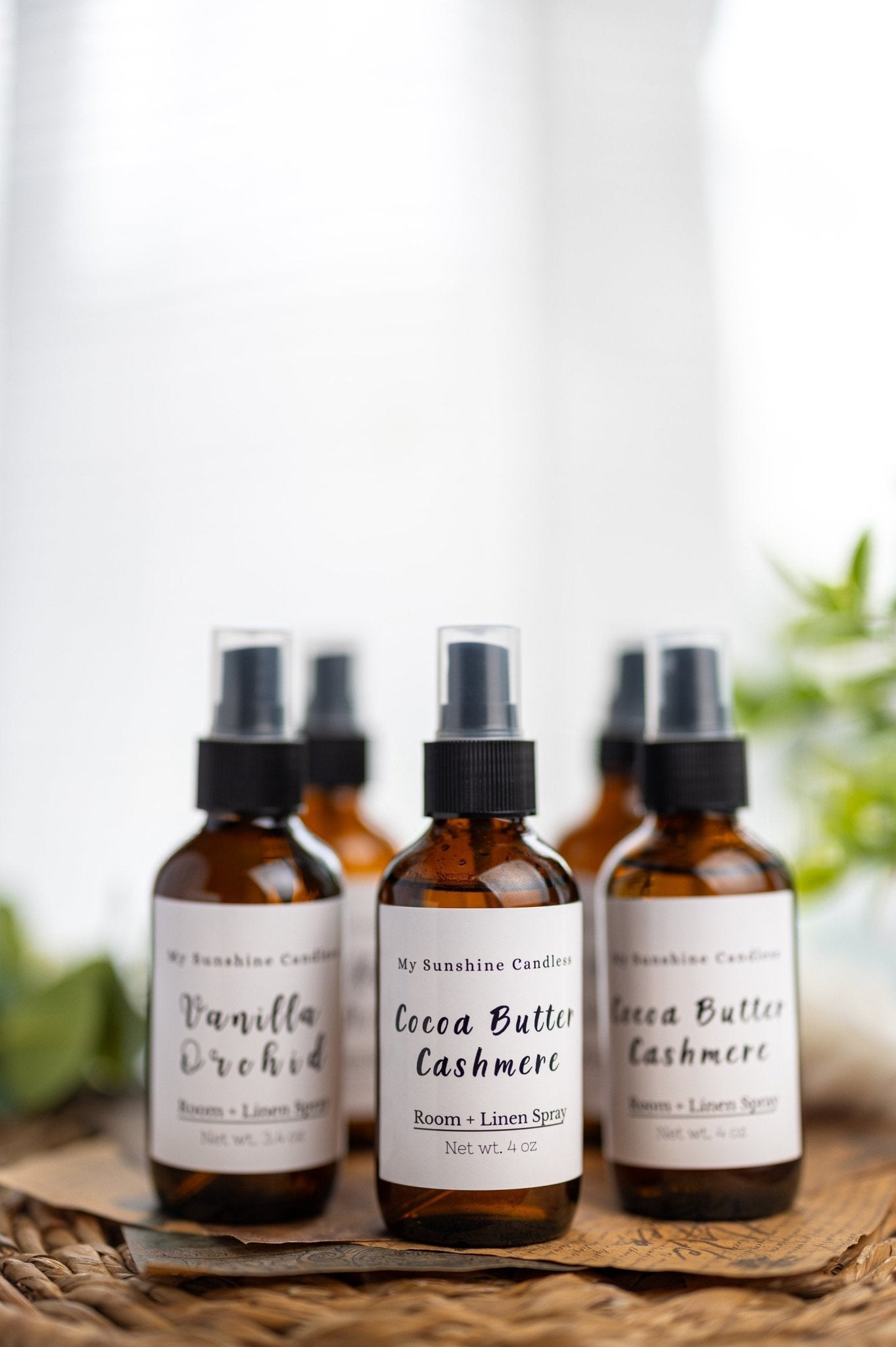 4oz Room Spray – Glass Amber Bottle – Fabric & Room Freshener Set – Seasonal Scents Gift