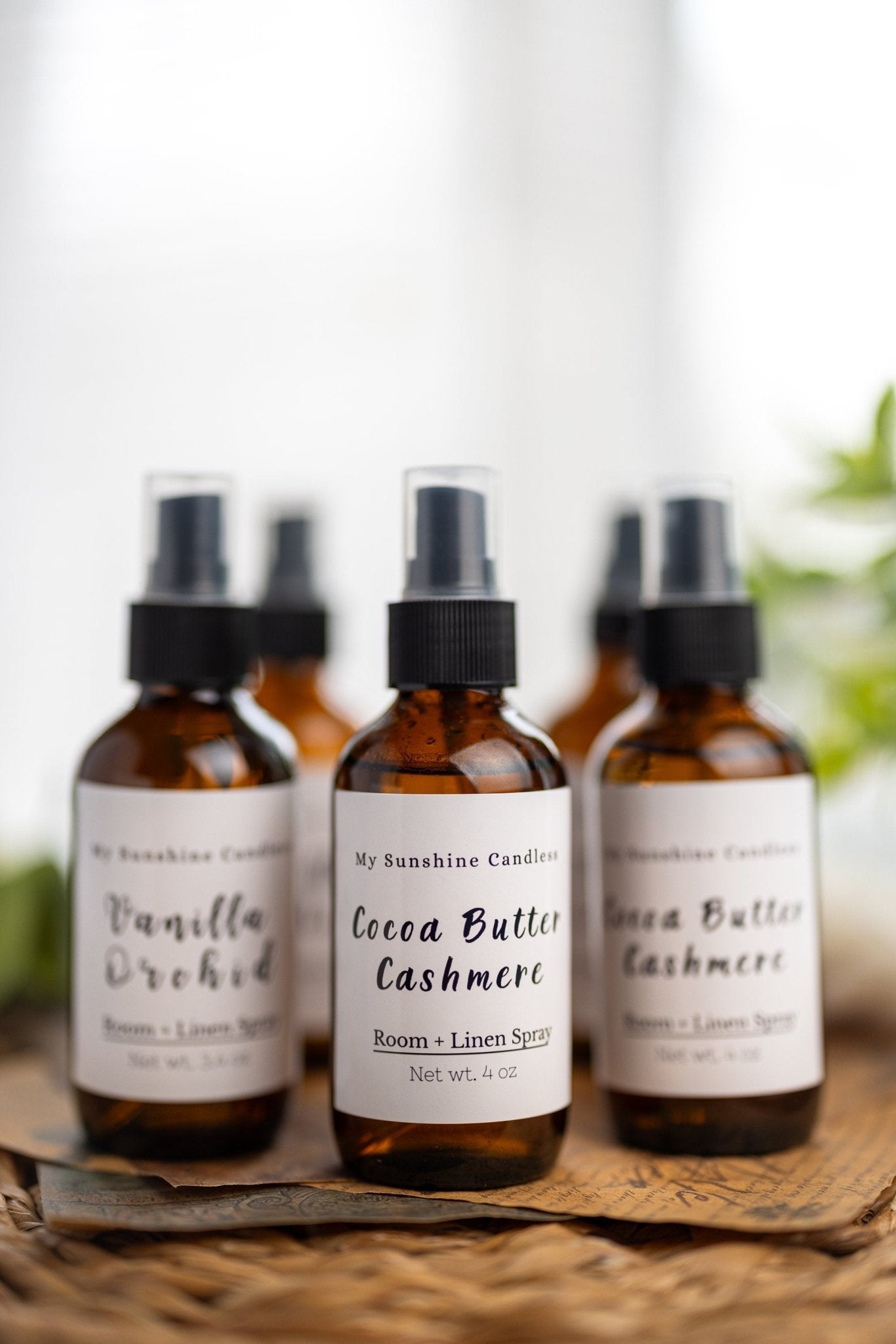 4oz Room Spray – Glass Amber Bottle – Fabric & Room Freshener Set – Seasonal Scents Gift