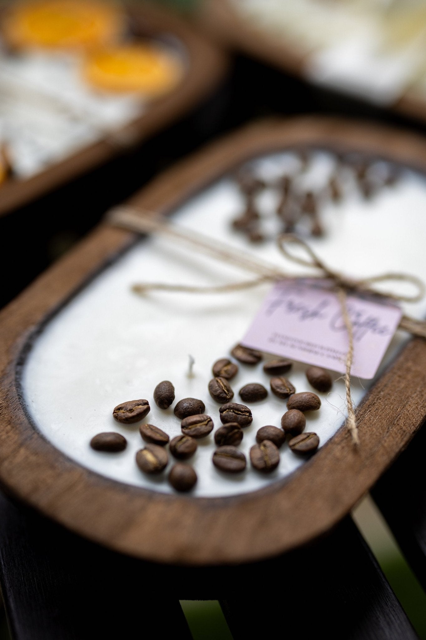 Coffee Lover Gift - Handcrafted Coffee Scented Candle with Real Beans - Farmhouse Decor