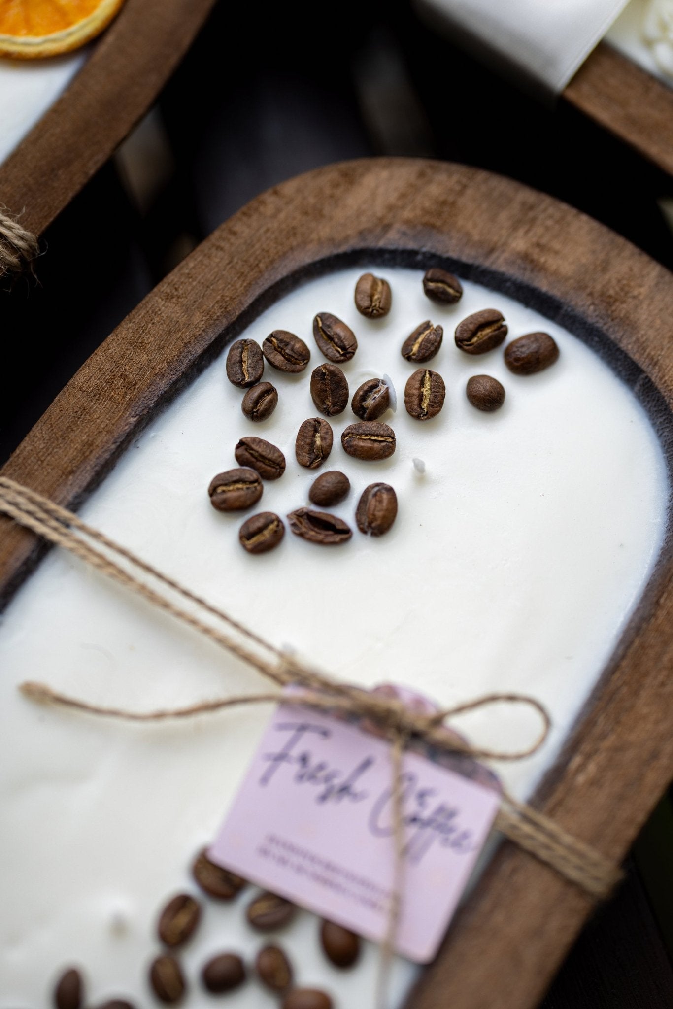 Coffee Lover Gift - Handcrafted Coffee Scented Candle with Real Beans - Farmhouse Decor