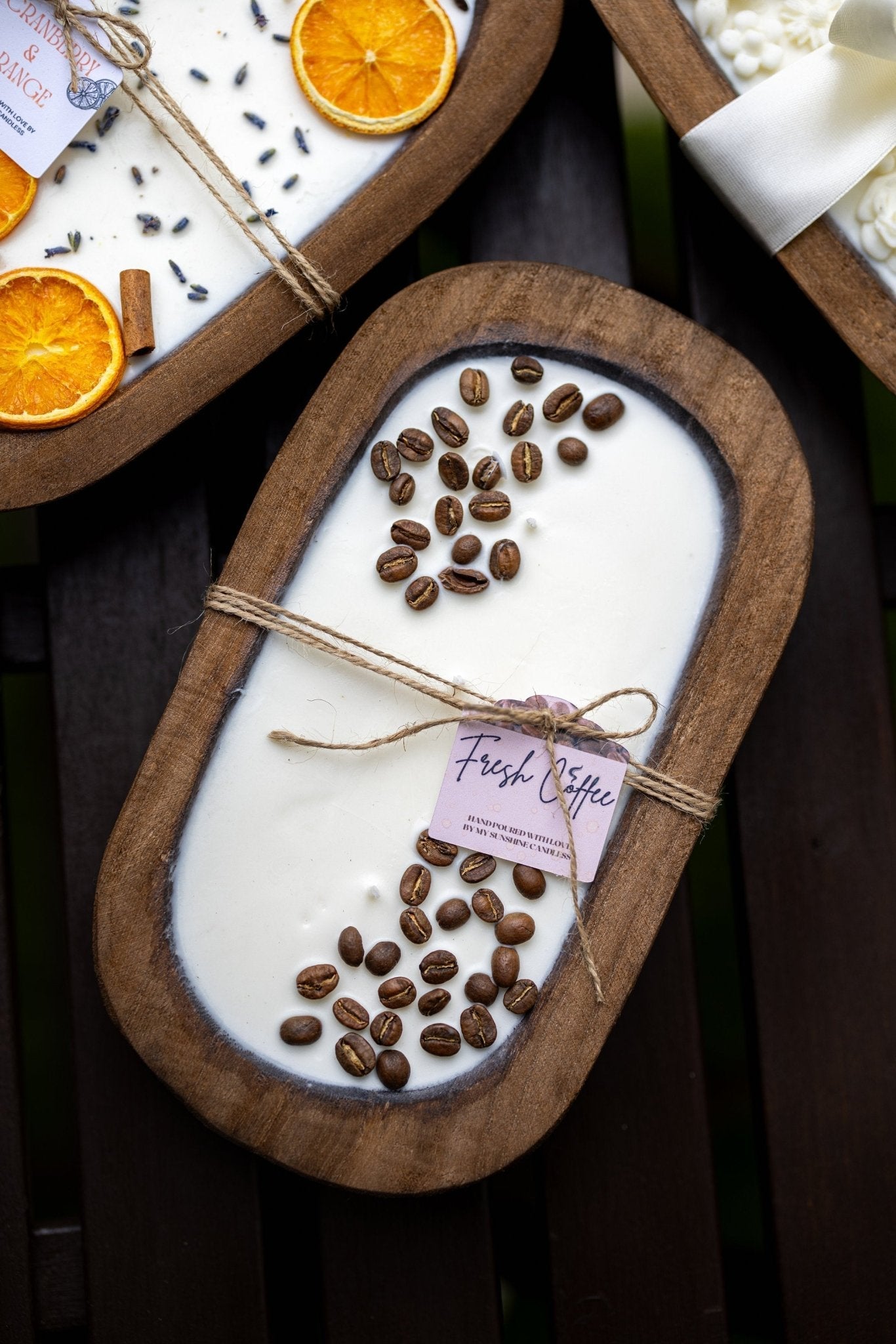 Coffee Lover Gift - Handcrafted Coffee Scented Candle with Real Beans - Farmhouse Decor