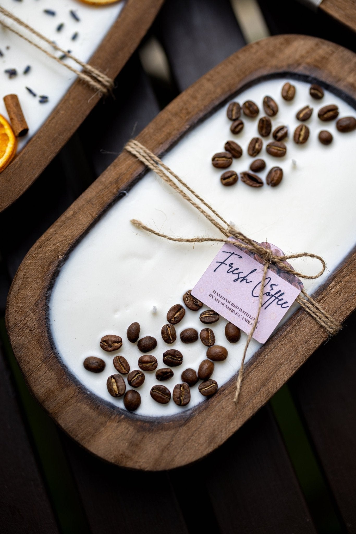 Coffee Lover Gift - Handcrafted Coffee Scented Candle with Real Beans - Farmhouse Decor