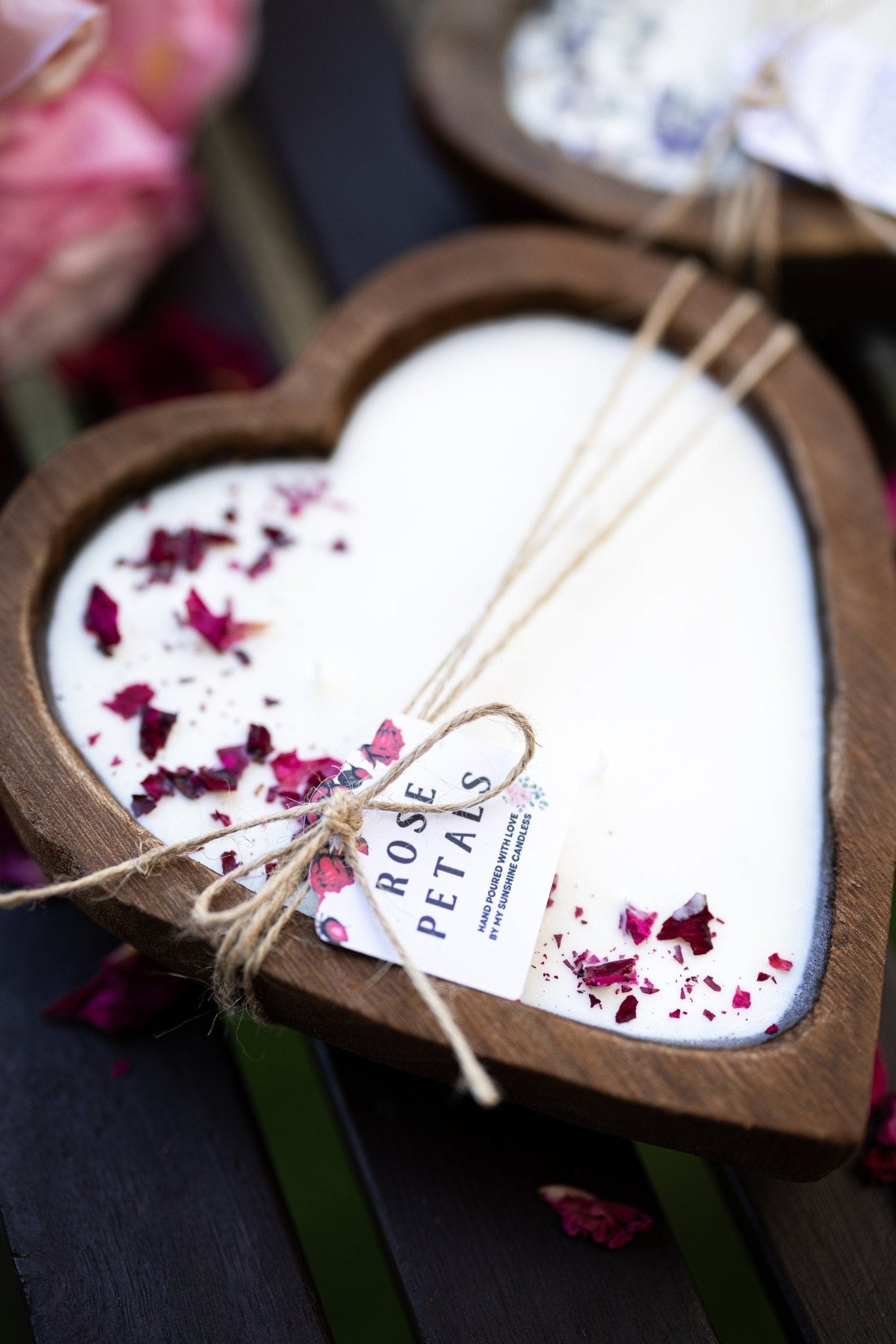 Heart-Shaped Dough Bowl Candle | Petal Rose Soy Wax | Love & Wedding Gift
