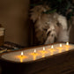 Hand-Carved 6-Wick Dough Bowl Candle - Orange Scent - Festive Farmhouse Decor Gift