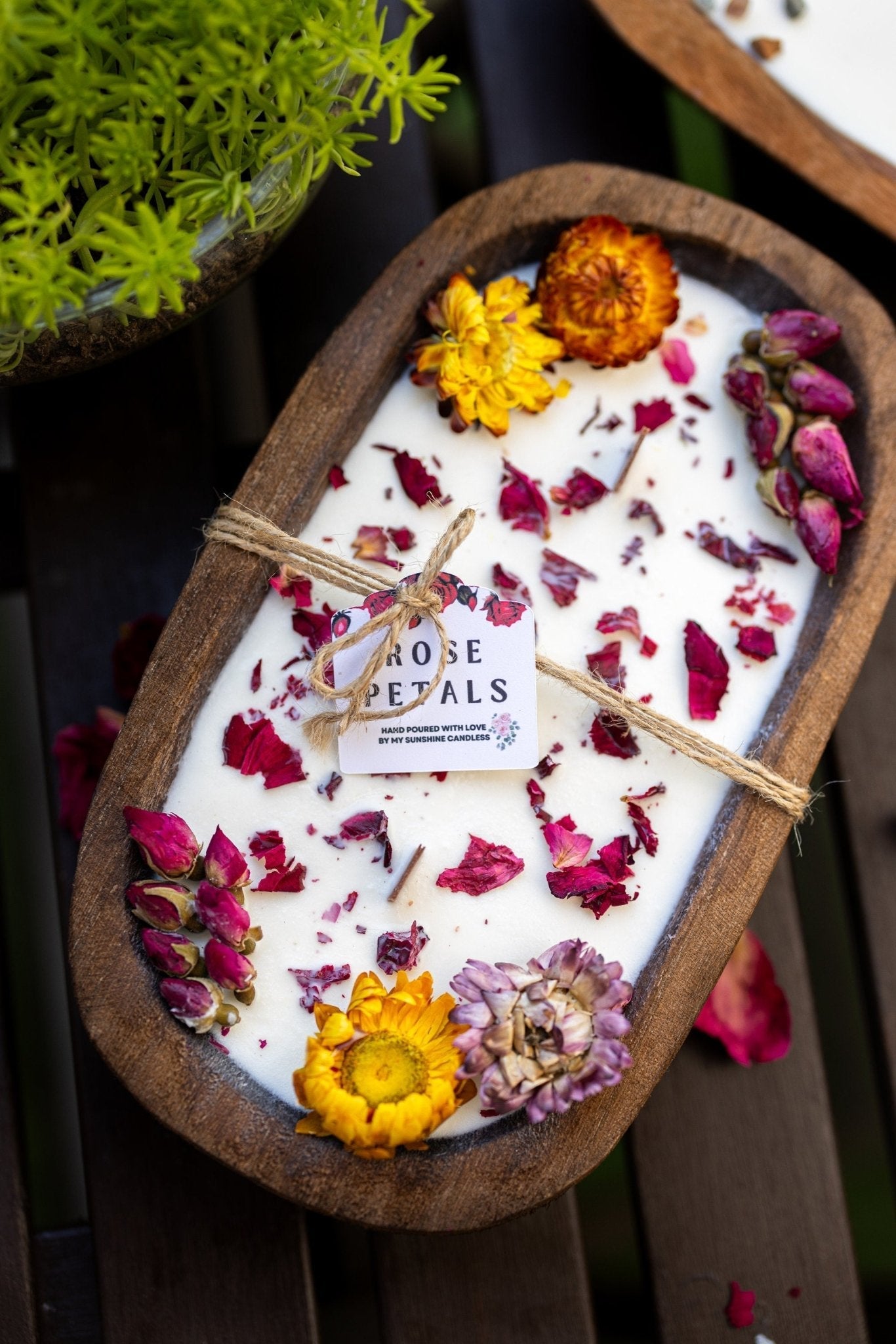 Summer Rose Farmhouse Soy Candle | Triple Wick Dough Bowl | Wood Wick Candle