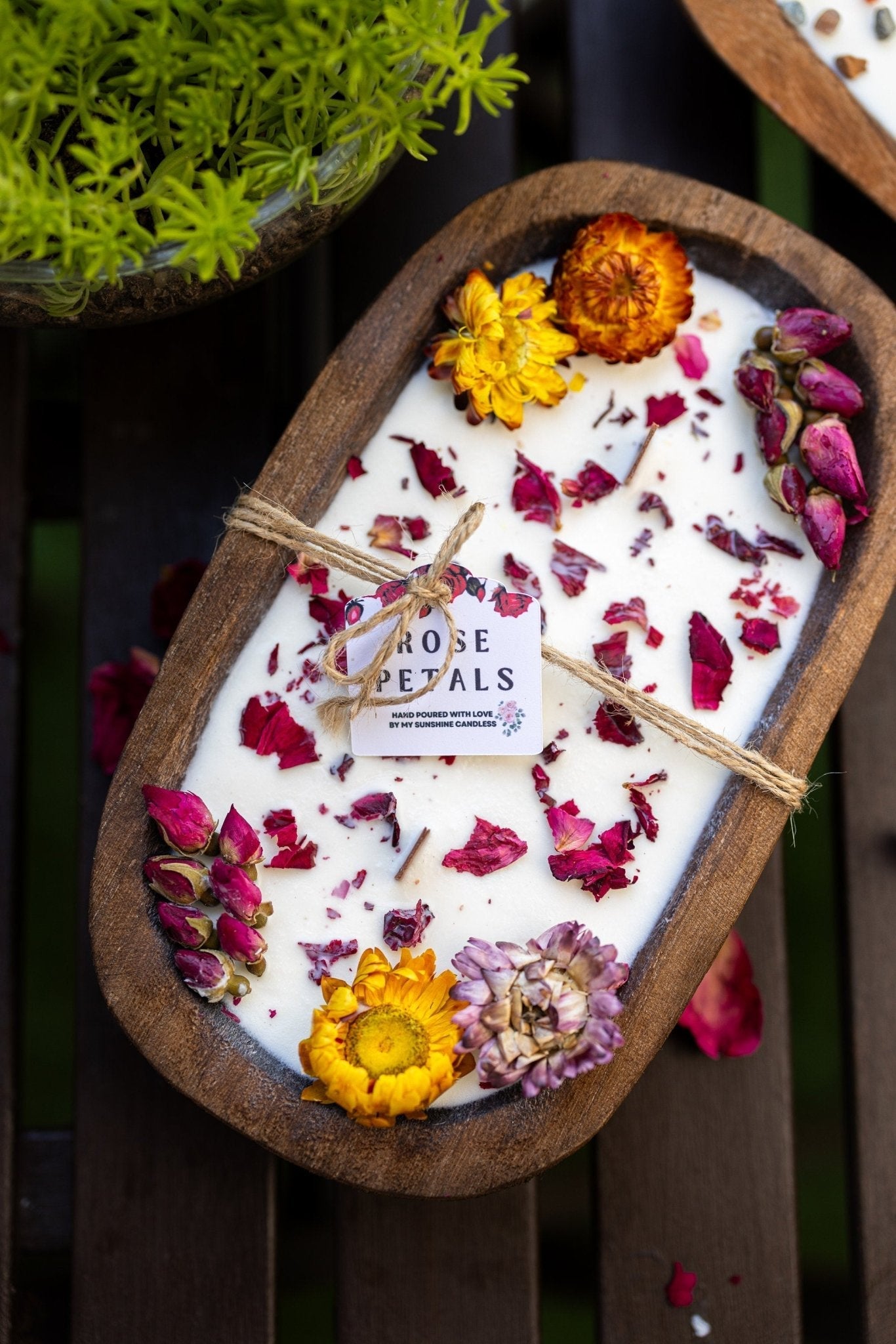 Summer Rose Farmhouse Soy Candle | Triple Wick Dough Bowl | Wood Wick Candle