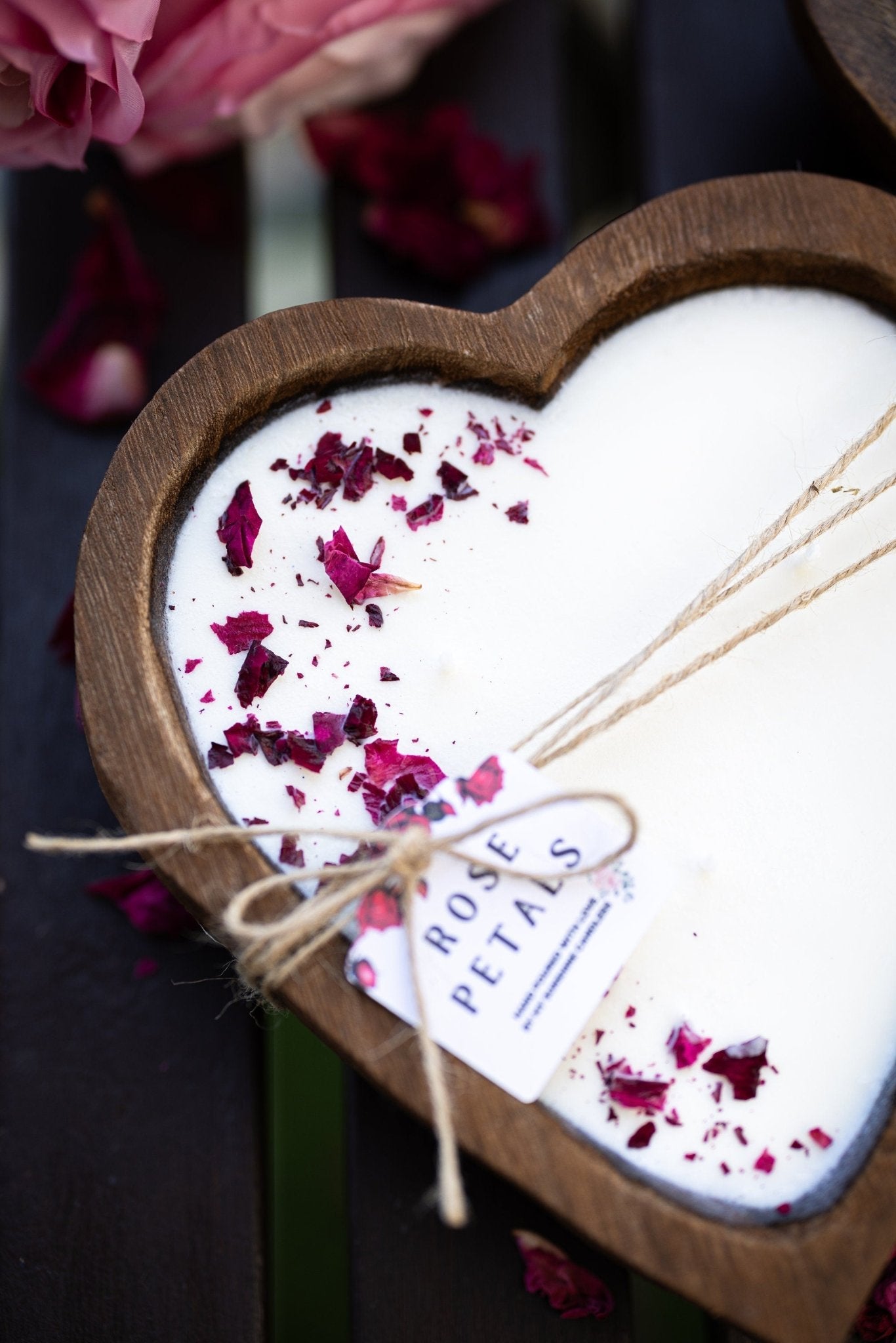 Heart-Shaped Dough Bowl Candle | Petal Rose Soy Wax | Love & Wedding Gift