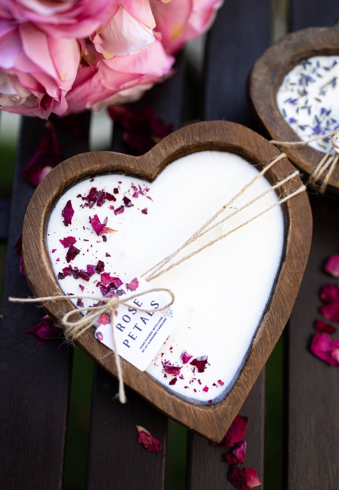 Heart-Shaped Dough Bowl Candle | Petal Rose Soy Wax | Love & Wedding Gift
