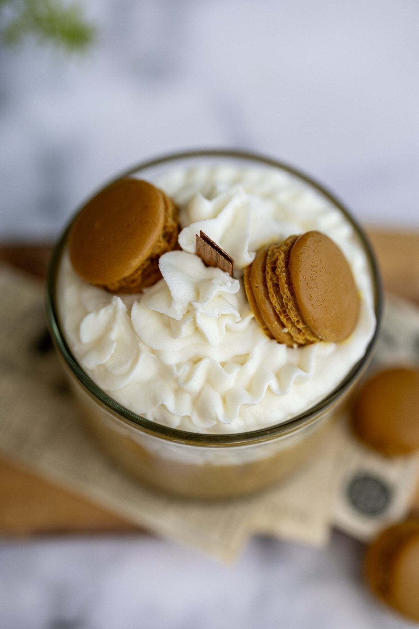 Espresso Macaron Candle – Whipped Soy Dessert Candle – Chocolate & Coffee Scented Gift for Her