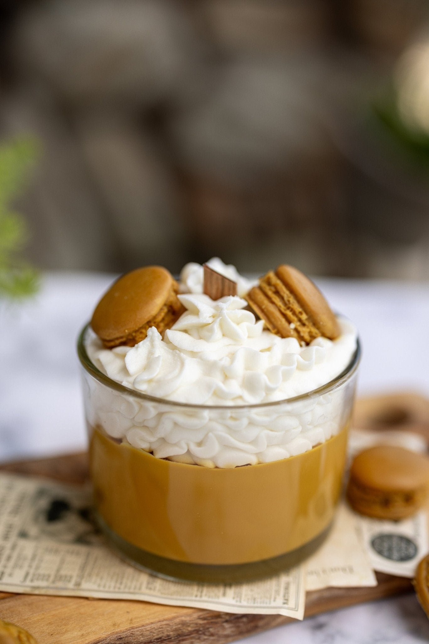 Espresso Macaron Candle – Whipped Soy Dessert Candle – Chocolate & Coffee Scented Gift for Her