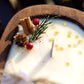 Handcrafted Christmas Wooden Dough Bowl Candle - Farmhouse Decor, Soy Wax Scented