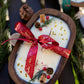Handcrafted Christmas Wooden Dough Bowl Candle - Farmhouse Decor, Soy Wax Scented