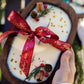 Handcrafted Christmas Wooden Dough Bowl Candle - Farmhouse Decor, Soy Wax Scented