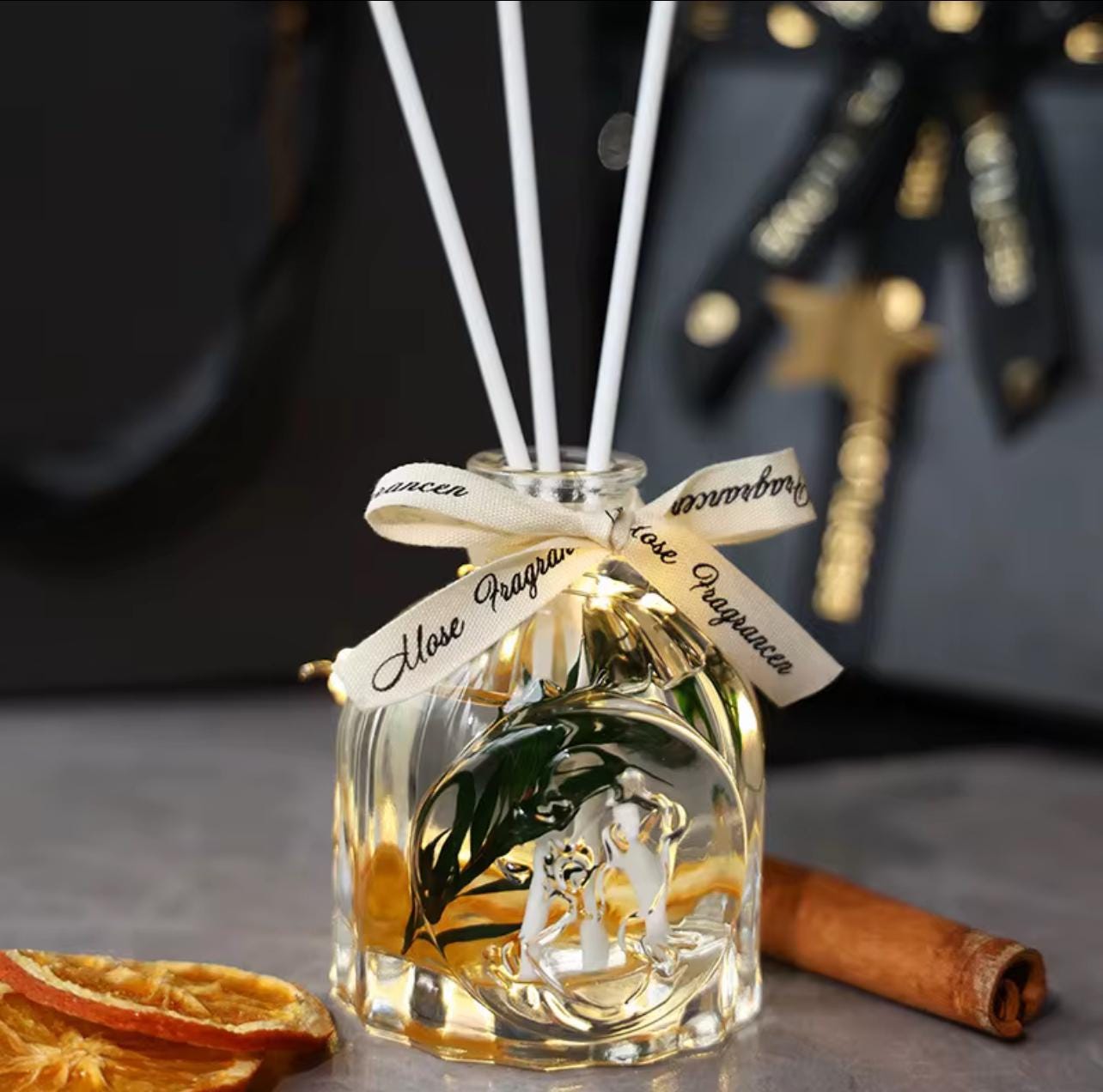 Hot Sale Aromatherapy 100% Soy Wax Candle & Reed Diffuser Gift Set | Black Box Luxury Gift for Her