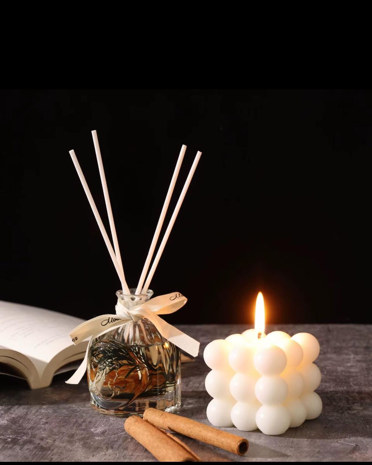 Hot Sale Aromatherapy 100% Soy Wax Candle & Reed Diffuser Gift Set | Black Box Luxury Gift for Her