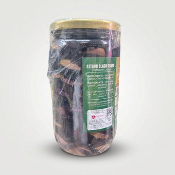 Attoun Black Olives Stuffed with Labneh (750g)