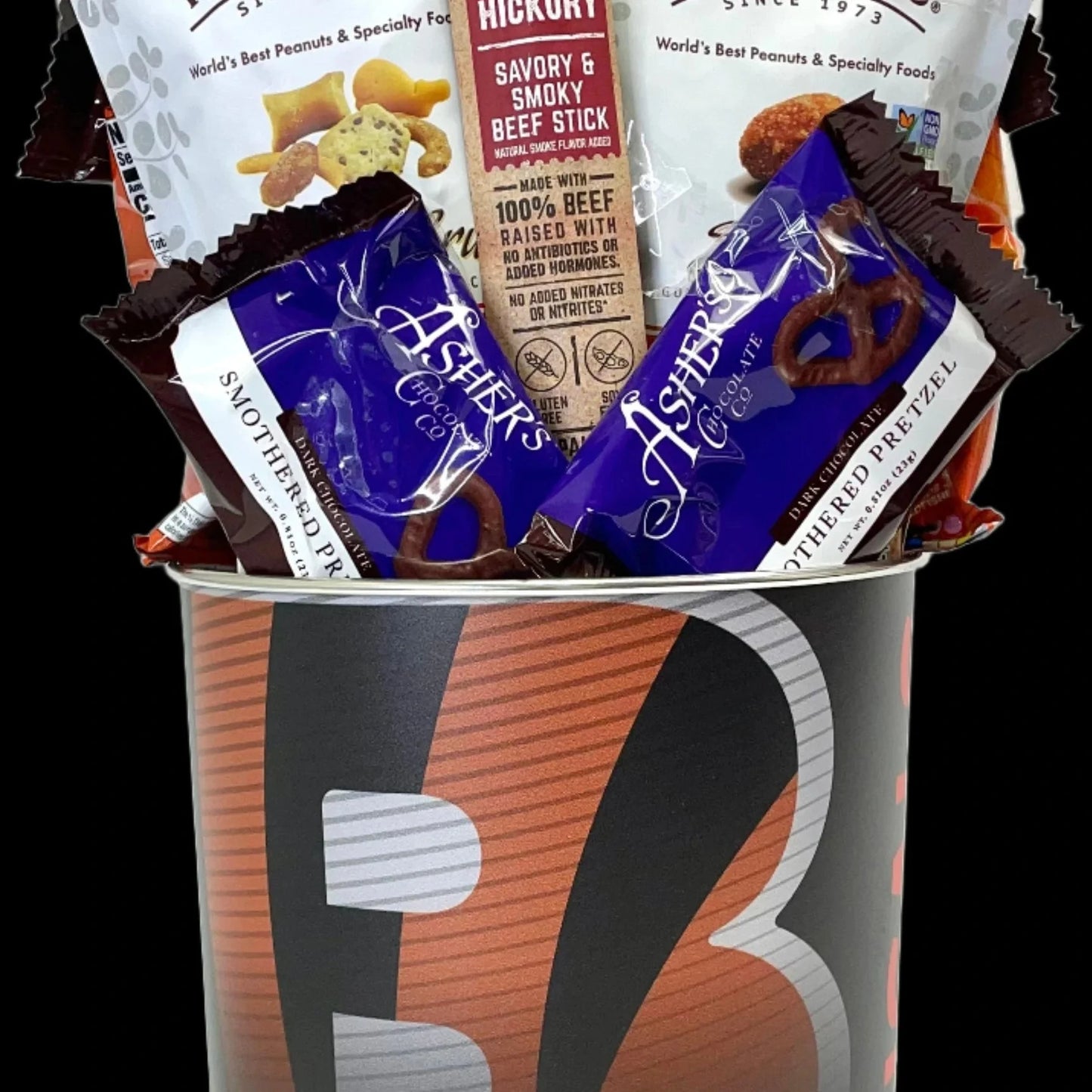 Cincinnati Bengals Gift Tin Basket - Savory or Sweet - Made in USA
