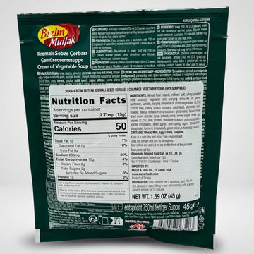 Kremalı Sebze Çorbası / Cream of Vegetable Soup (50g)