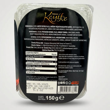 Antep Fıstıklı Nar Aromalı Fitil Lokum (150g)