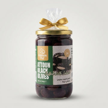 Attoun Black Olives Stuffed with Labneh (750g)